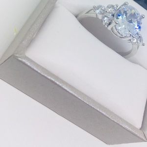 Sterling silver white sapphire ring